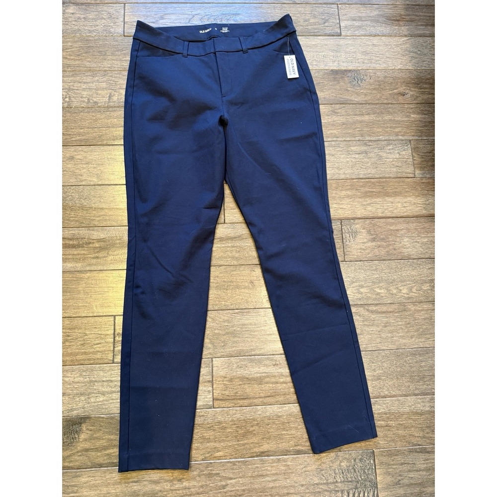 Old Navy Pixie Pants Womens 12 Navy Blue High Rise Slim Ankle Stretch Workwear